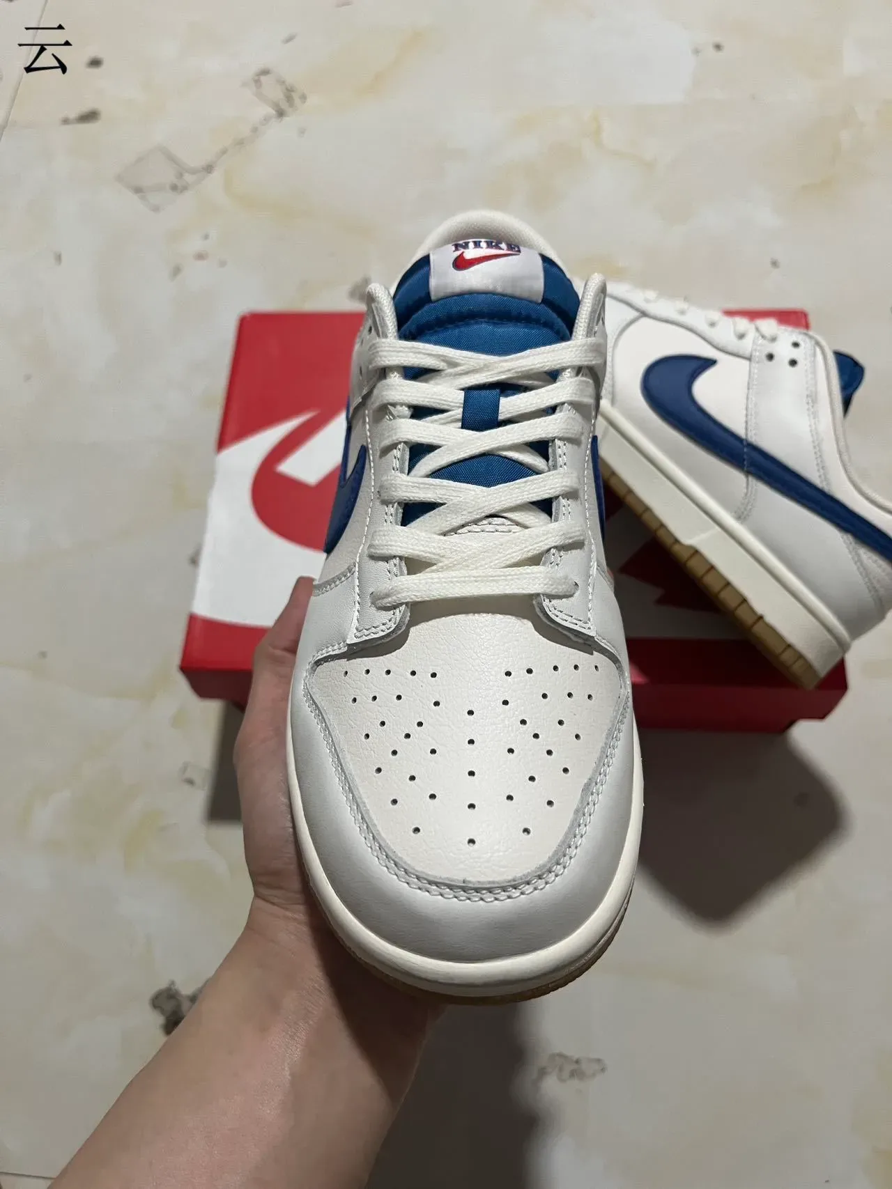 Nike Dunk Low White Royal Blue Gum Lifestyle Sneakers 3