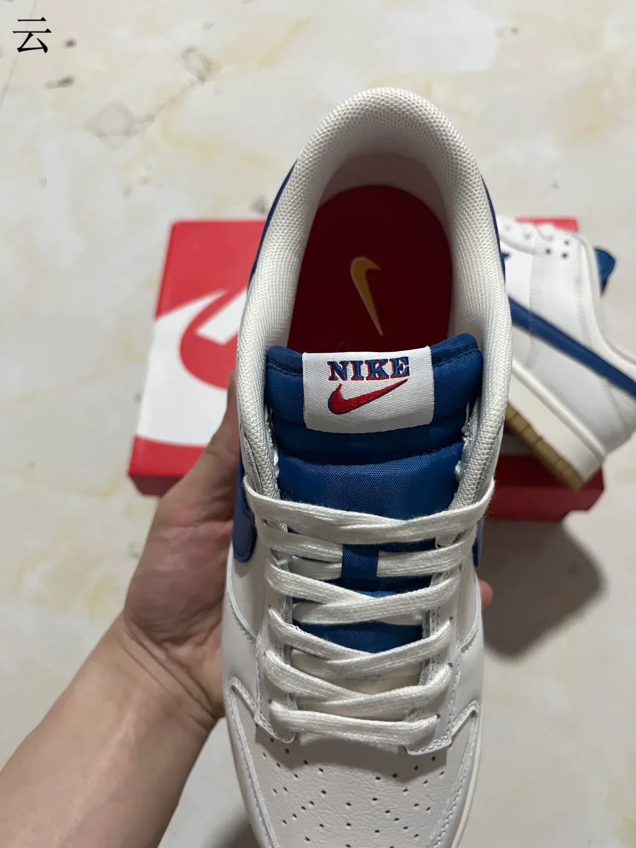 Nike Dunk Low White Royal Blue Gum Lifestyle Sneakers 4