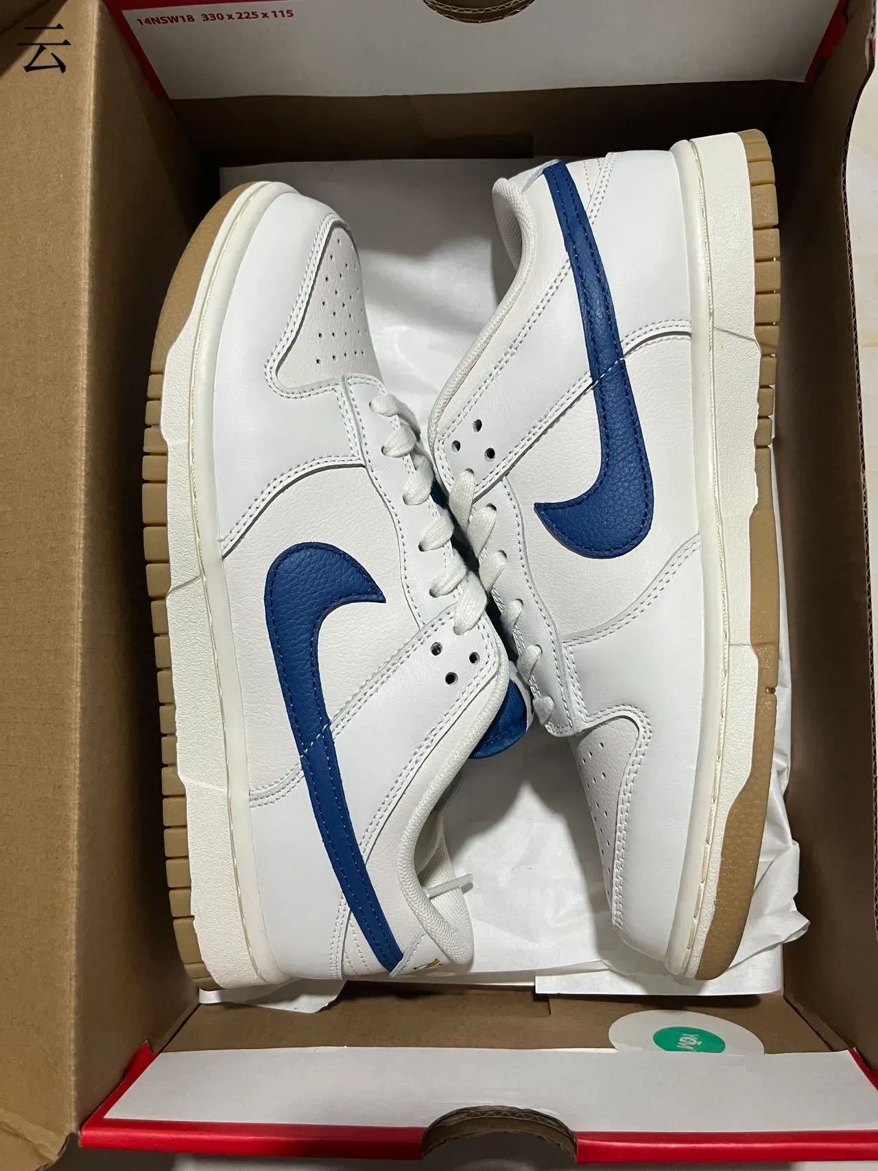 Nike Dunk Low White Royal Blue Gum Lifestyle Sneakers 9
