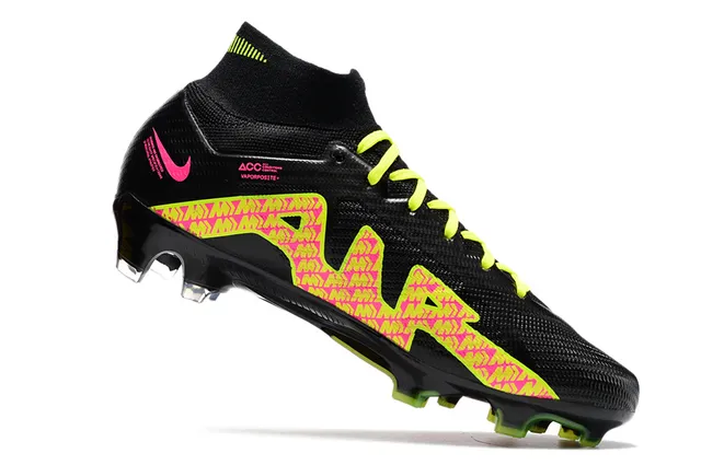 Nike Flyknit Air Zoom Noir Multicolore Haut-Coupé Supérieur Terrain Ferme Chaussures de Football 4