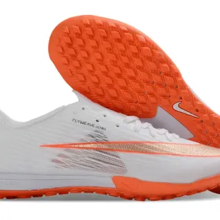 Nike Flyweave Ultra सफेद नारंगी टर्फ फुटबॉल जूते