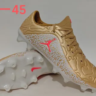 Nike Gold Pink Metallic Textured Upper White Cracked Overlay Firm-Ground Soccer Shoes