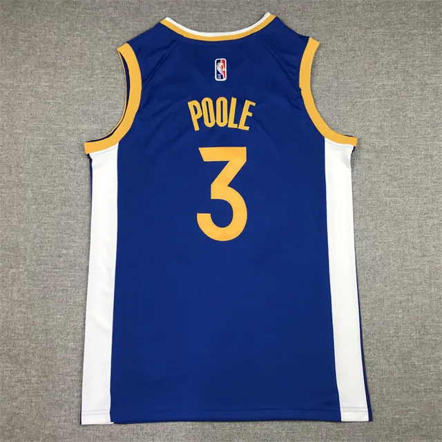 Nike Golden State Warriors #3 Maillot Bleu Blanc Or 2