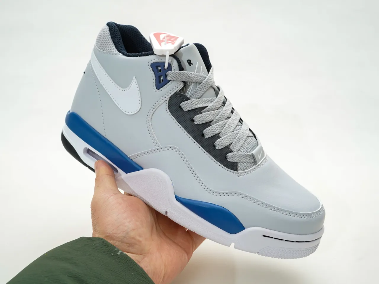 Nike Gray Blue High-Top Layered Upper Lifestyle Sneakers 6