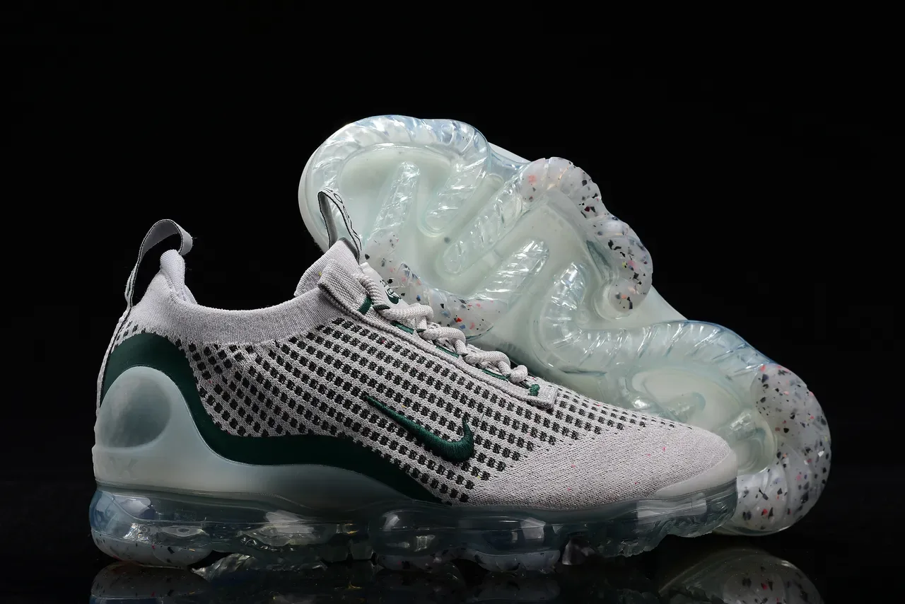 Nike Gris Vert Tricot Ingénierie Supérieure Semelle Air Visible Pleine Longueur Sneakers Lifestyle 2