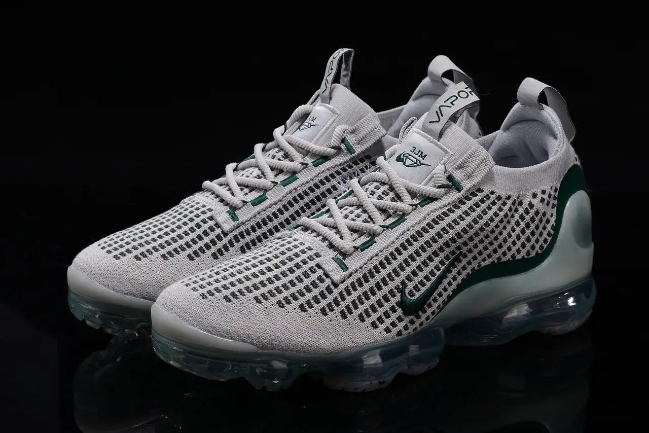 Nike Gris Vert Tricot Ingénierie Supérieure Semelle Air Visible Pleine Longueur Sneakers Lifestyle 3