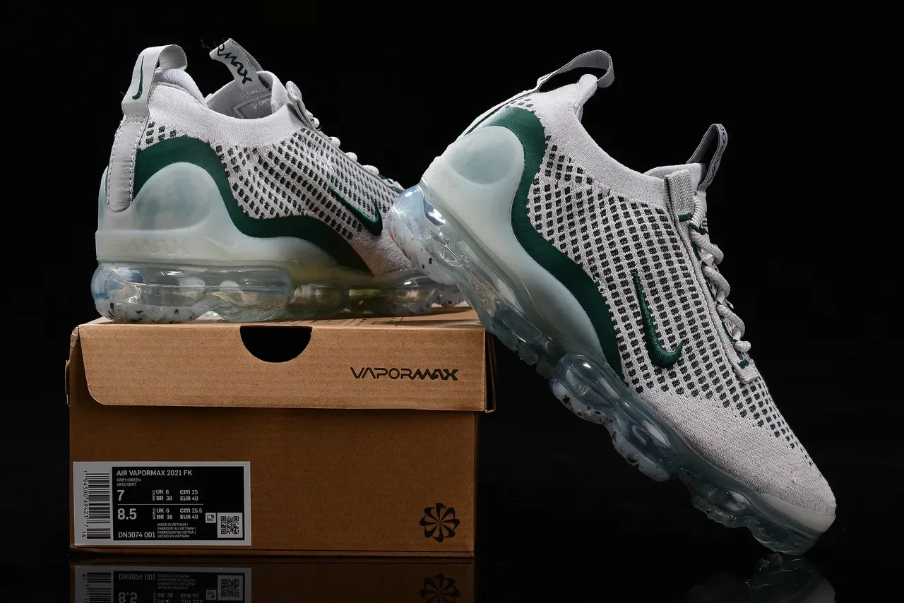 Nike Gris Vert Tricot Ingénierie Supérieure Semelle Air Visible Pleine Longueur Sneakers Lifestyle 4
