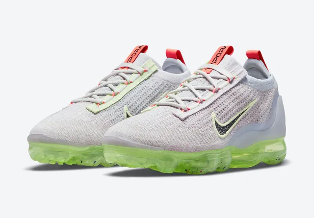 Nike Gray Green Knit Upper Visible Air Sole Lifestyle Sneakers 5