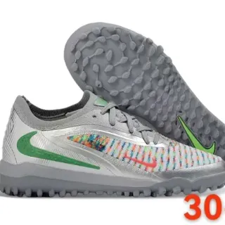 Nike Gris Multicolor Bajo Corte Flyknit Superior Césped Zapatos de Fútbol