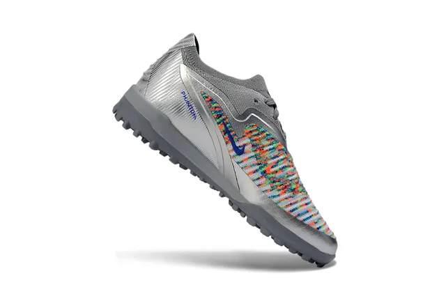 Nike Gris Multicolore Basse Flyknit Supérieur Turf Chaussures de football 4