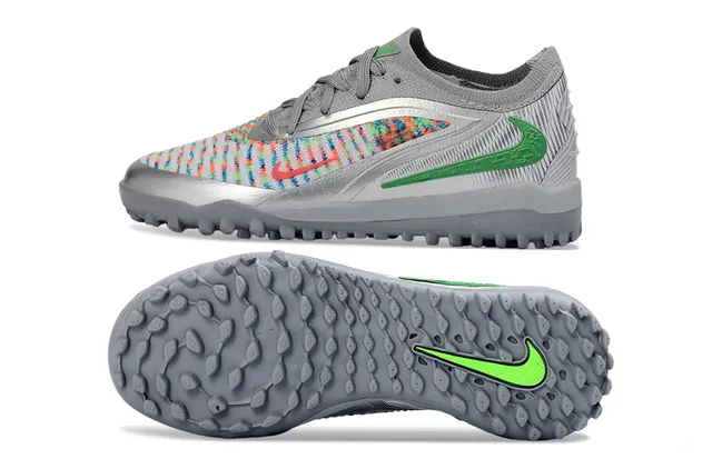 Nike Gris Multicolore Basse Flyknit Supérieur Turf Chaussures de football 5