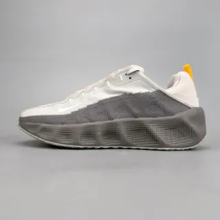 Nike Gray Orange Laceless Elastic Strap Pixelated Grid Cage Sneakers