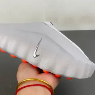 Nike Gray Orange Slip-On Construction Perforated Monolithic Upper Sneakers
