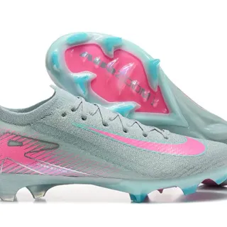 Nike Gray Pink Low-Cut Sock-Fit Upper Translucent Sole Unit Firm-Ground Soccer Shoes