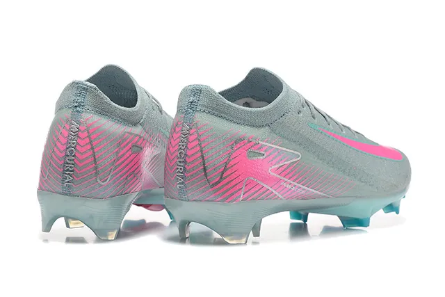 Nike Gray Pink Low-Cut Sock-Fit Upper Translucent Sole Unit Firm-Ground Soccer Shoes 2