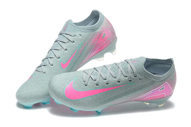 Nike Gray Pink Low-Cut Sock-Fit Upper Translucent Sole Unit Firm-Ground Soccer Shoes 3