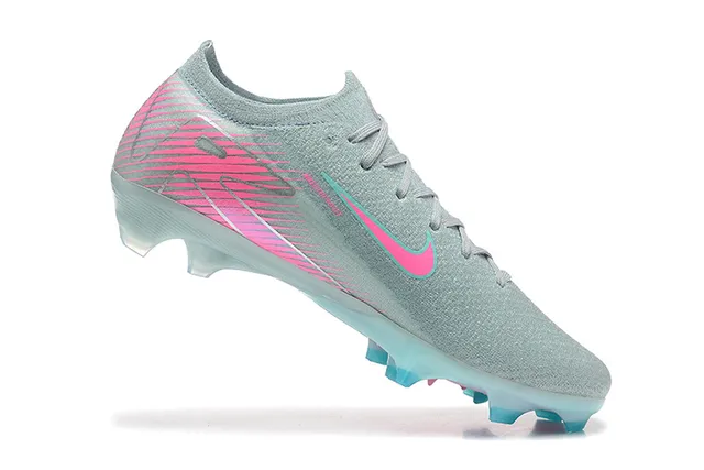 Nike Gray Pink Low-Cut Sock-Fit Upper Translucent Sole Unit Firm-Ground Soccer Shoes 4