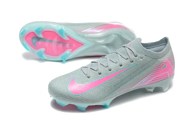 Nike Gray Pink Low-Cut Sock-Fit Upper Translucent Sole Unit Firm-Ground Soccer Shoes 7