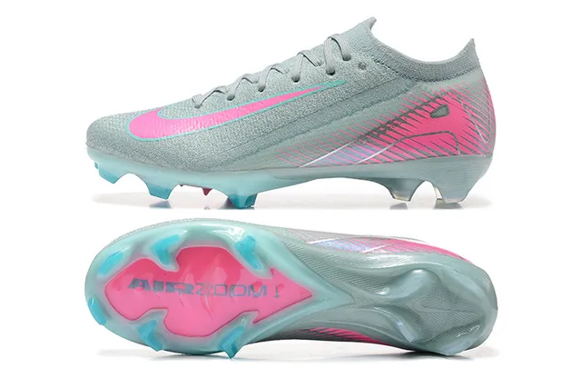 Nike Gray Pink Low-Cut Sock-Fit Upper Translucent Sole Unit Firm-Ground Soccer Shoes 9
