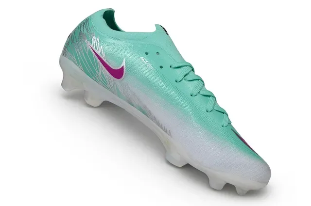 Nike Green Pink Low-Cut Sock-Fit Upper Iridescent Translucent Sole Firm-Ground Soccer Shoes 2