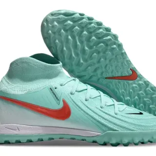 Nike Verde Rojo Ajuste Calcetín Tricot Superior Alto Tobillo Collar Césped Fútbol Zapatos