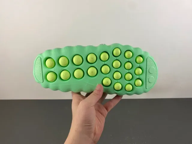 Nike Green Silver Molded Monochrome Perforated Upper Slippers 7