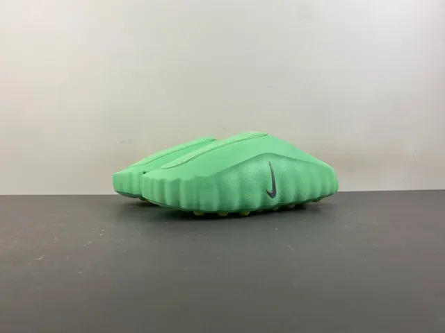 Nike Green Silver Molded Monochrome Perforated Upper Slippers 8