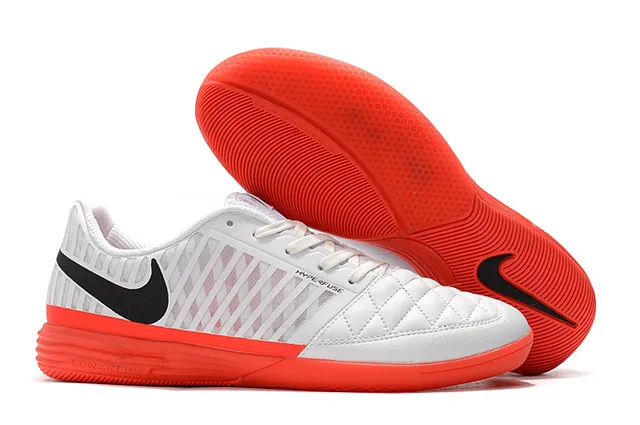 Nike Hypervenom Indoor branco e azul caixa de dedos acolchoada faixa listrada vertical de sintético overlay sapatos de futebol indoor 17