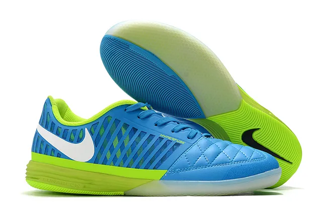 Nike Hypervenom Indoor branco e azul caixa de dedos acolchoada faixa listrada vertical de sintético overlay sapatos de futebol indoor 18