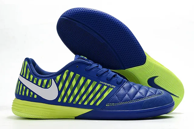 Nike Hypervenom Indoor branco e azul caixa de dedos acolchoada faixa listrada vertical de sintético overlay sapatos de futebol indoor 22