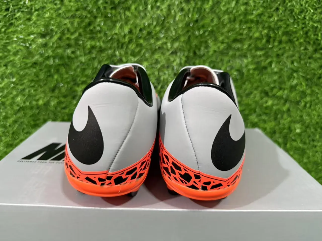 Nike Hypervenom Phantom Gray Orange Black Firm-Ground Soccer Shoes 4