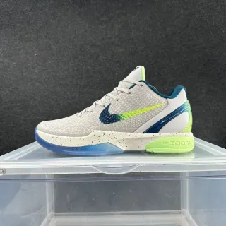 Nike Kobe 6 Beige Blue Green Textured Snake-Skin Upper Gradient Swoosh Basketball Shoes