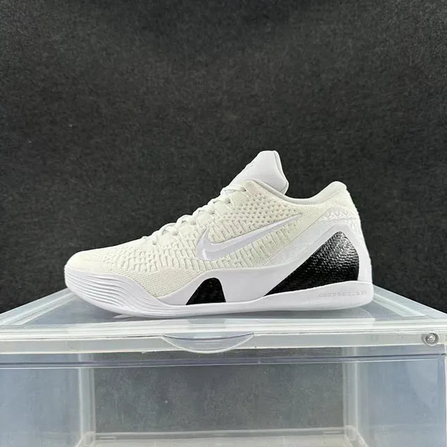 Nike Kobe 9 Elite Low White Black Zapatos de baloncesto 2