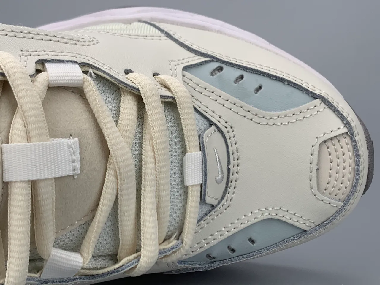 Nike M2K Tekno Beige Orange Layered Synthetic Overlays Sculpted Wavy Midsole Chunky Sneakers 5