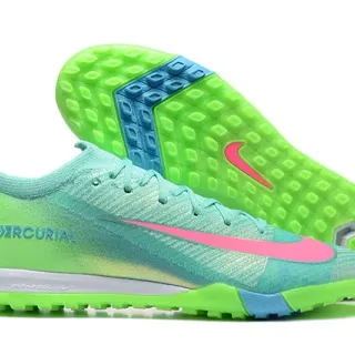 Nike Mercurial हरी गुलाबी Flyknit Upper इरिडेसेंट ग्रेडिएंट टर्फ फुटबॉल जूते