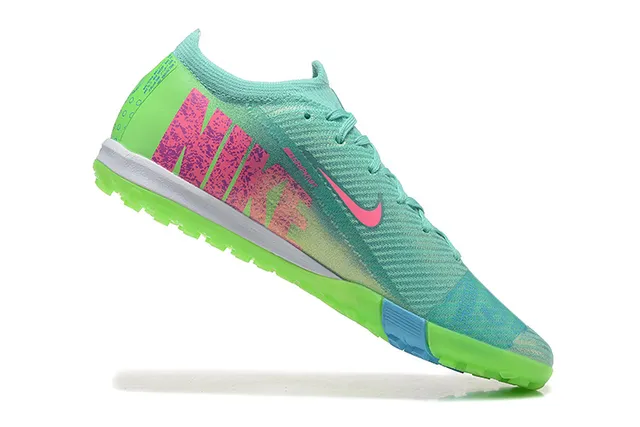Nike Mercurial Vert Rose Flyknit Upper Iridescent Gradiente Gazon Synthétique Chaussures de Football 4