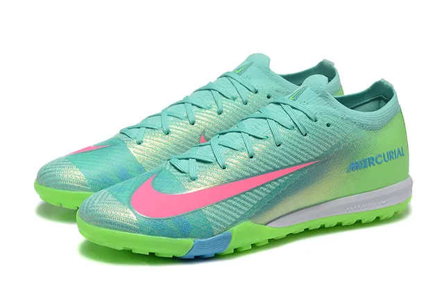 Nike Mercurial Vert Rose Flyknit Upper Iridescent Gradiente Gazon Synthétique Chaussures de Football 8