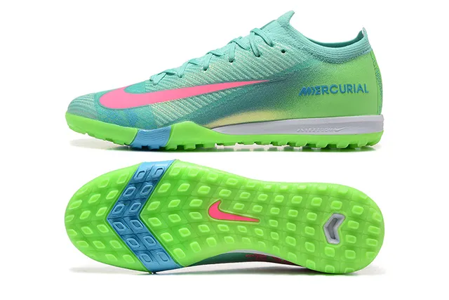 Nike Mercurial Vert Rose Flyknit Upper Iridescent Gradiente Gazon Synthétique Chaussures de Football 9