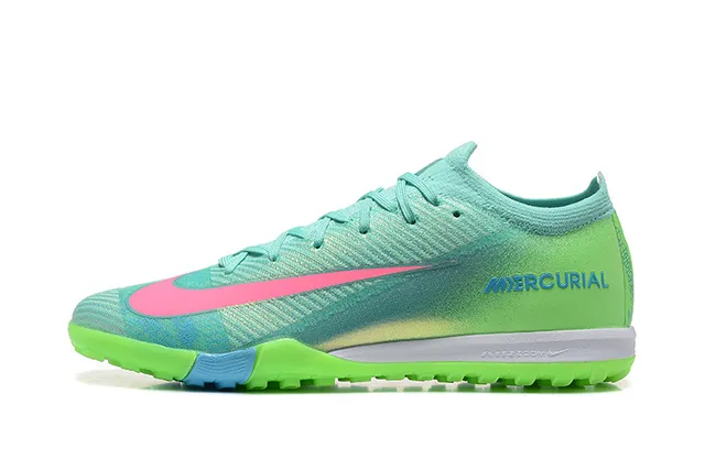 Nike Mercurial Vert Rose Flyknit Upper Iridescent Gradiente Gazon Synthétique Chaussures de Football 10