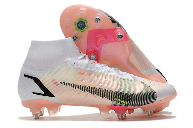 Nike Mercurial Alto Corte Azul Púrpura Verde Neón Césped firme Zapatos de fútbol 9