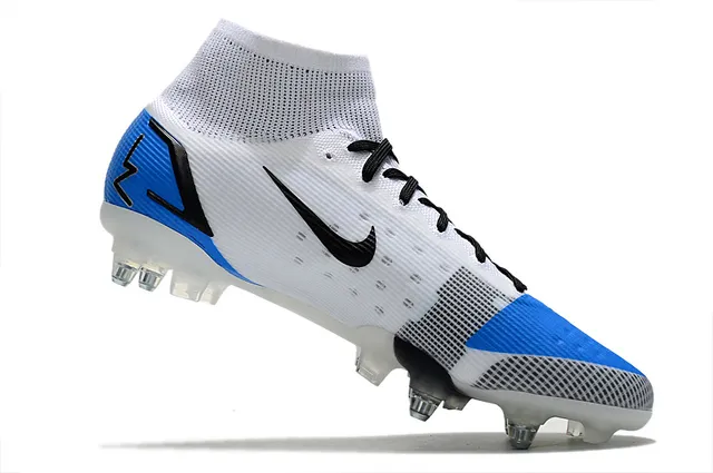 Nike Mercurial Alto Corte Azul Púrpura Verde Neón Césped firme Zapatos de fútbol 23
