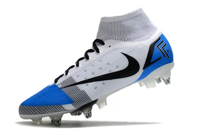 Nike Mercurial Alto Corte Azul Púrpura Verde Neón Césped firme Zapatos de fútbol 24