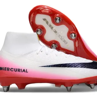Nike Mercurial High-Cut Gradient Pink Red Firm-Ground Soccer Shoes