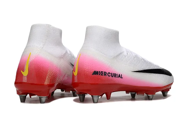 Nike Mercurial High-Cut Gradient Pink Red Firm-Ground Soccer Shoes 5