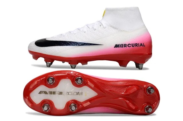 Nike Mercurial High-Cut Gradient Pink Red Firm-Ground Soccer Shoes 6