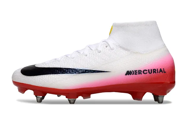 Nike Mercurial High-Cut Gradient Pink Red Firm-Ground Soccer Shoes 7
