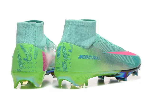 Nike Mercurial উঁচু কাটা ইরিডিসেন্ট টিল গ্রিন পিঙ্ক ফার্ম-গ্রাউন্ড ফুটবল জুতো 2