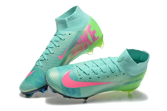 Nike Mercurial উঁচু কাটা ইরিডিসেন্ট টিল গ্রিন পিঙ্ক ফার্ম-গ্রাউন্ড ফুটবল জুতো 3