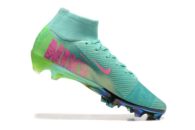 Nike Mercurial উঁচু কাটা ইরিডিসেন্ট টিল গ্রিন পিঙ্ক ফার্ম-গ্রাউন্ড ফুটবল জুতো 4