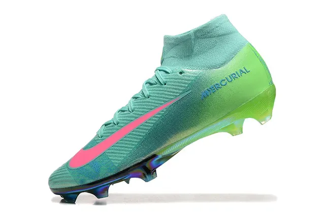 Nike Mercurial উঁচু কাটা ইরিডিসেন্ট টিল গ্রিন পিঙ্ক ফার্ম-গ্রাউন্ড ফুটবল জুতো 5